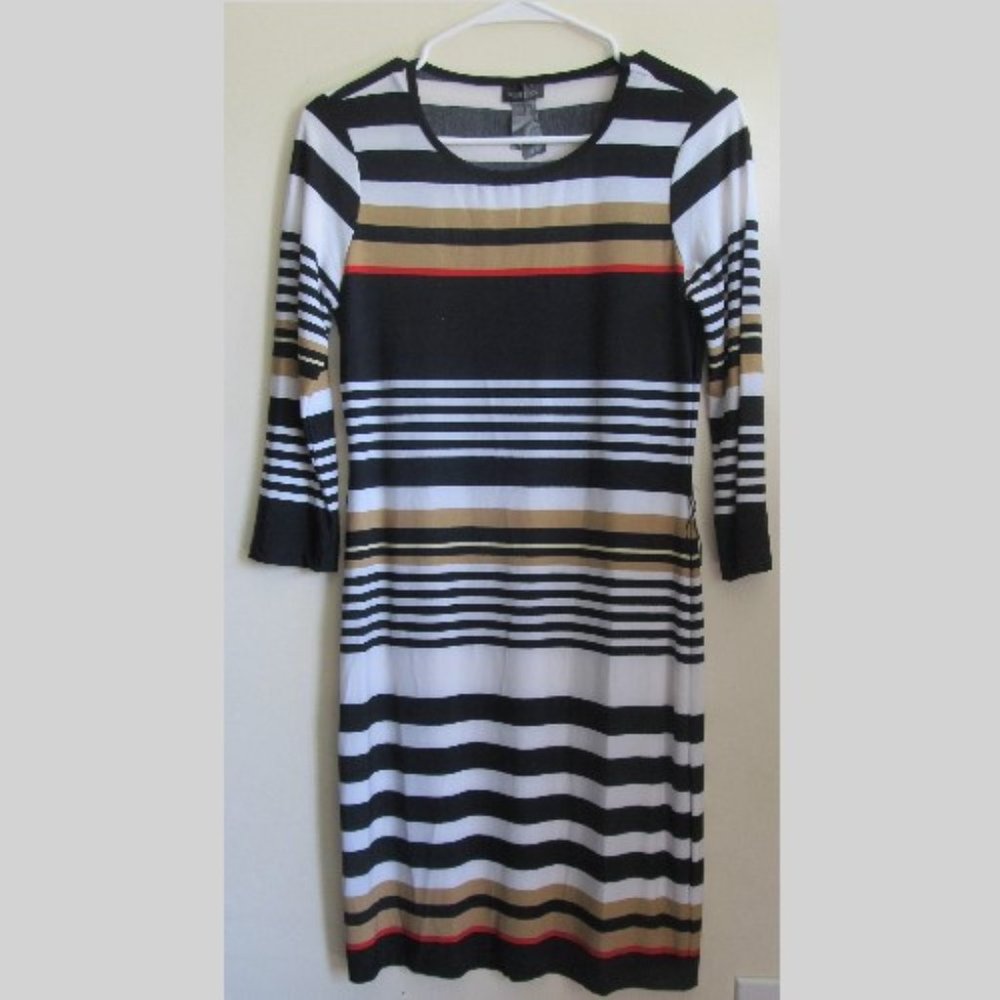 Stripe Mid -Sleeve Dress